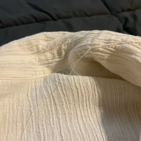 Free People Cream Button-Up Blouse with Lace Details - Picture 11 of 13